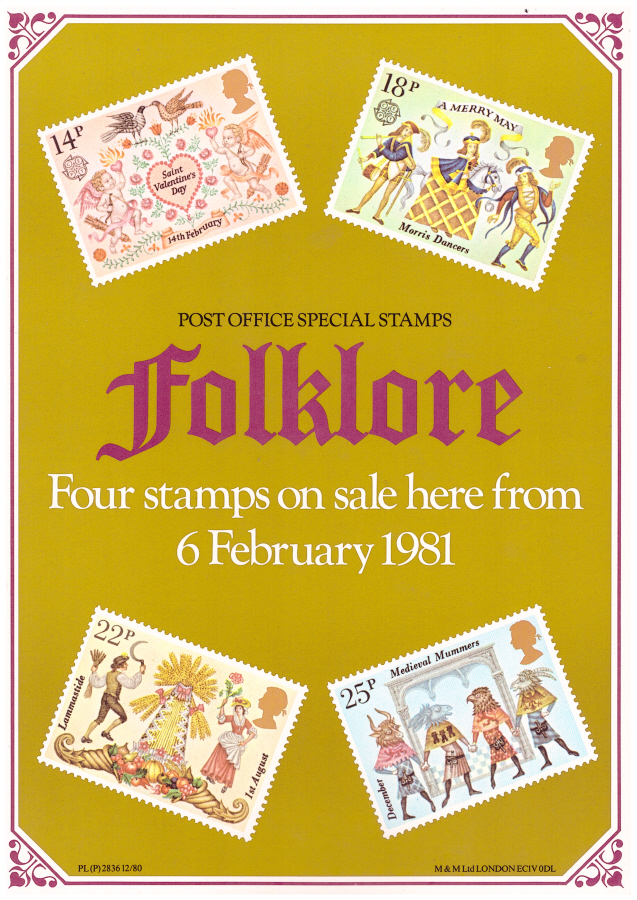 (image for) 1981 Folklore Post Office A4 poster. PL(P) 2836 12/80.